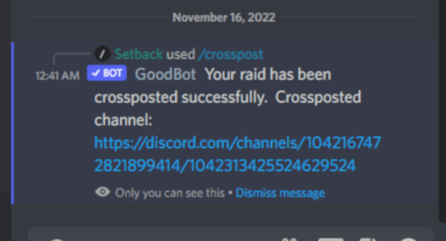 Crosspost your raid